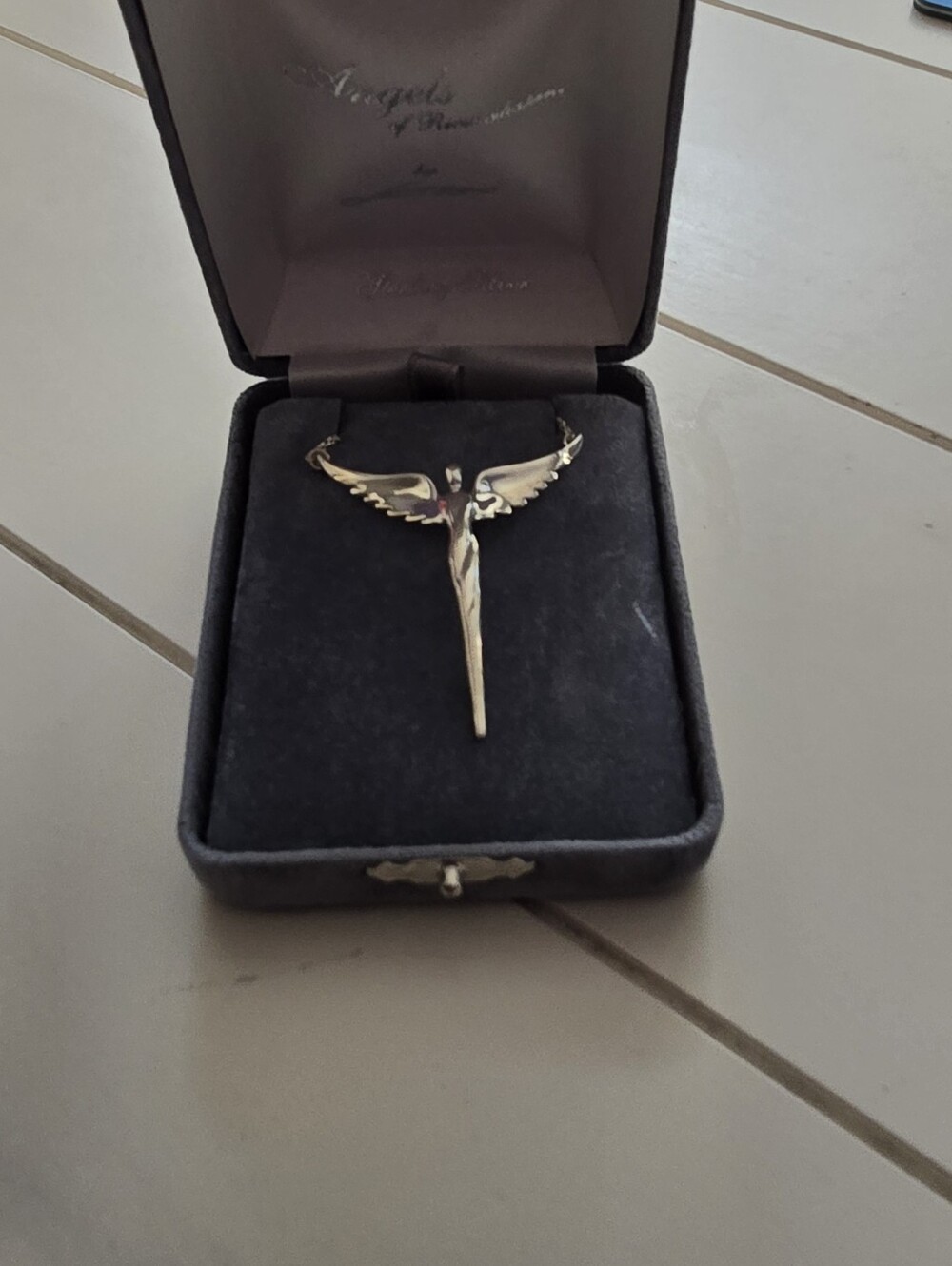 Sterling Angel Pendant Necklace - Angels by Lavaggi. Angel Of Reconciliation.